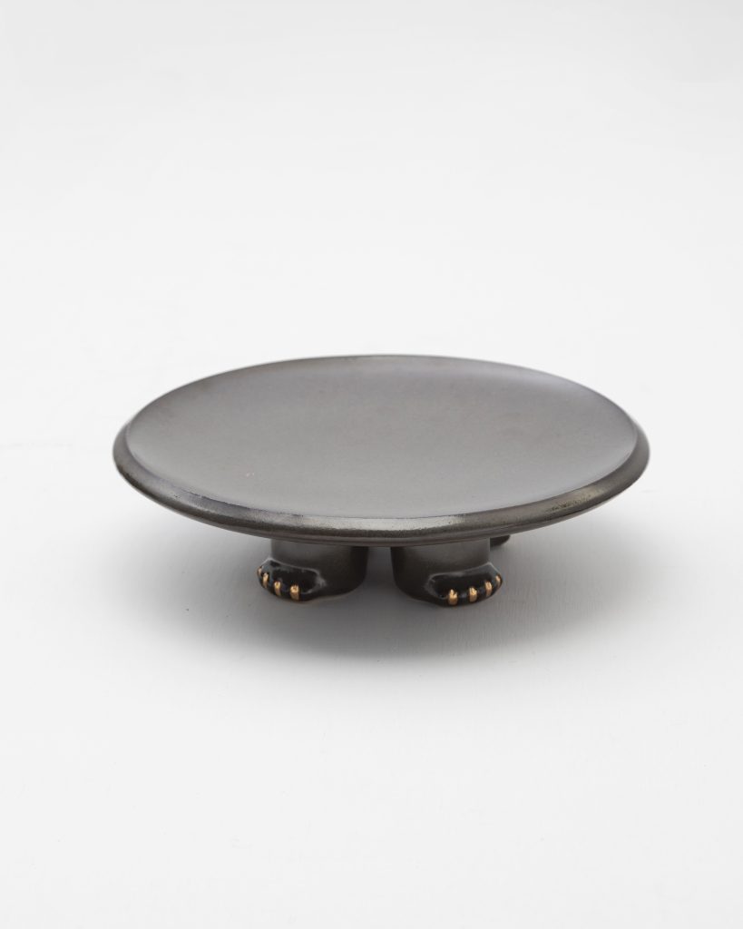 Jama Decorative Ceramic Platter With Gold Luster Details — 14