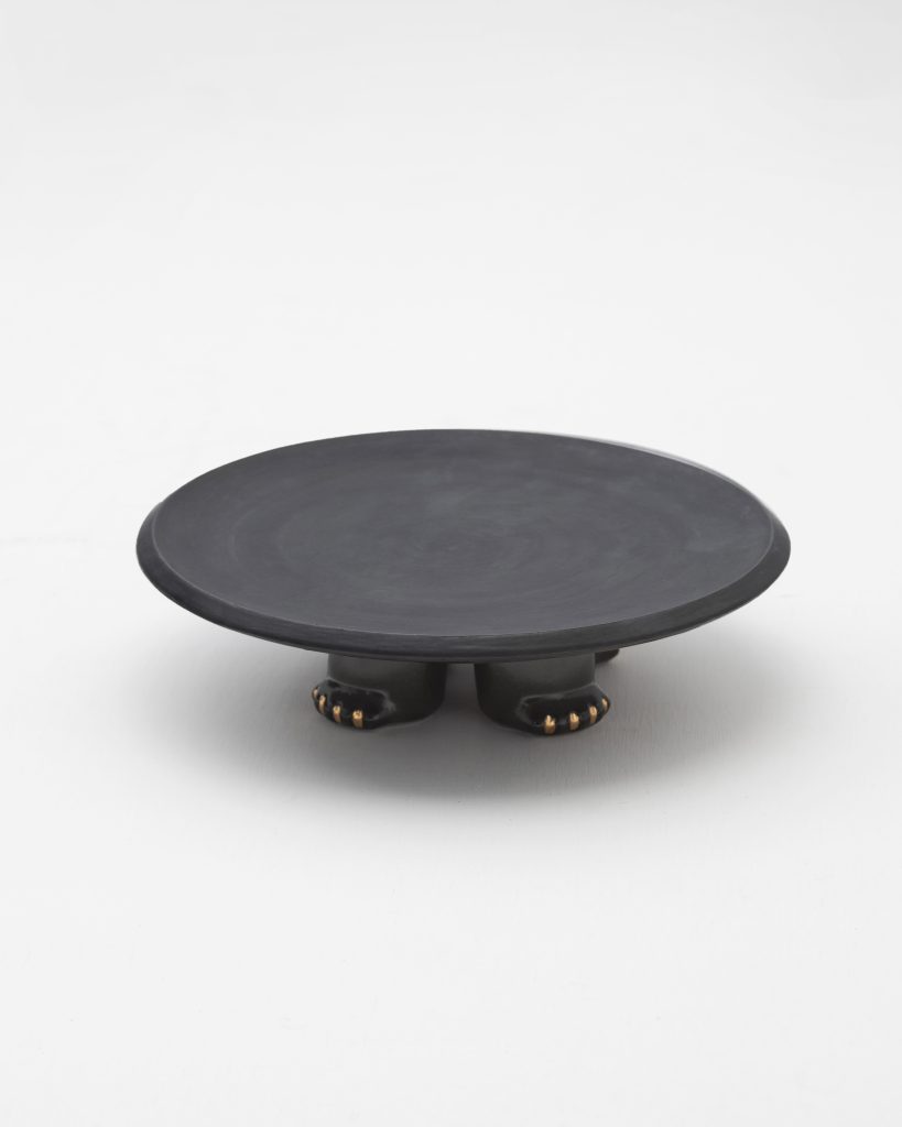 Jama Decorative Ceramic Platter With Gold Luster Details — 13