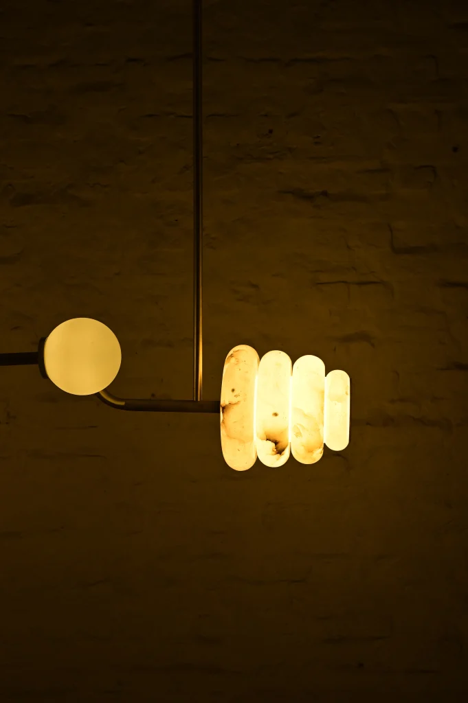 Barbell Ceiling Lamp in Brass — 4