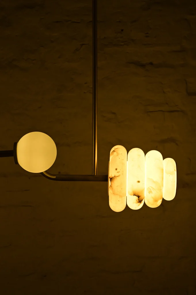 Barbell Ceiling Lamp in Brass — 5