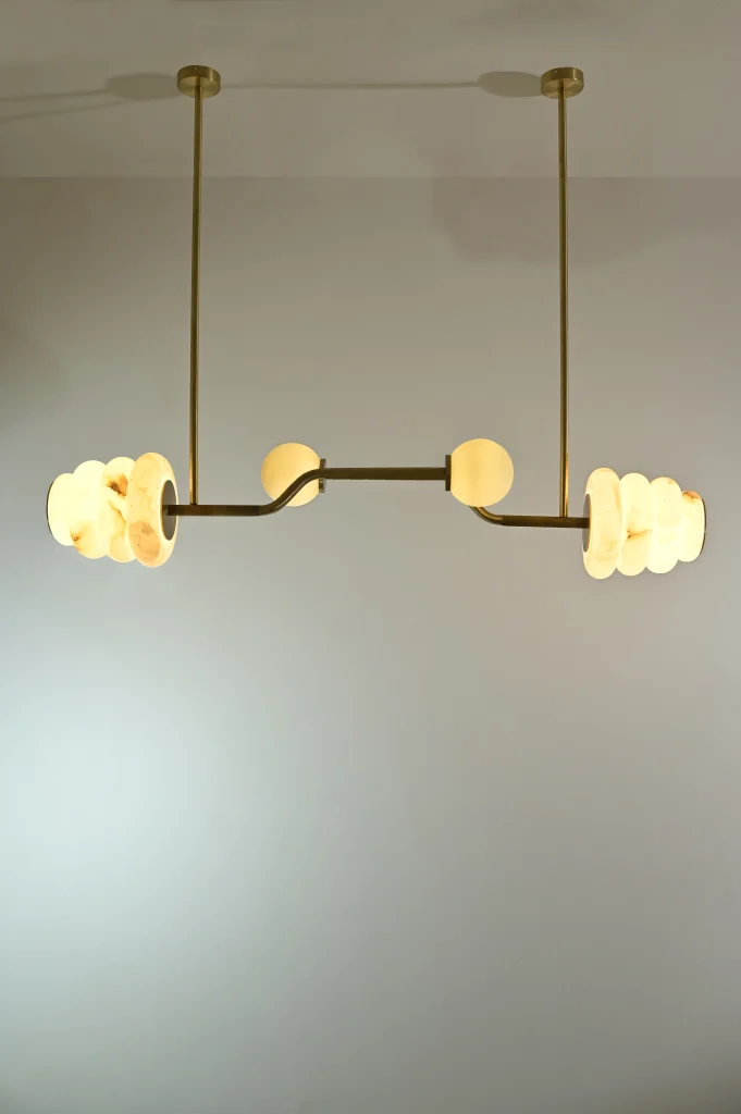 Barbell Ceiling Lamp in Brass — 10