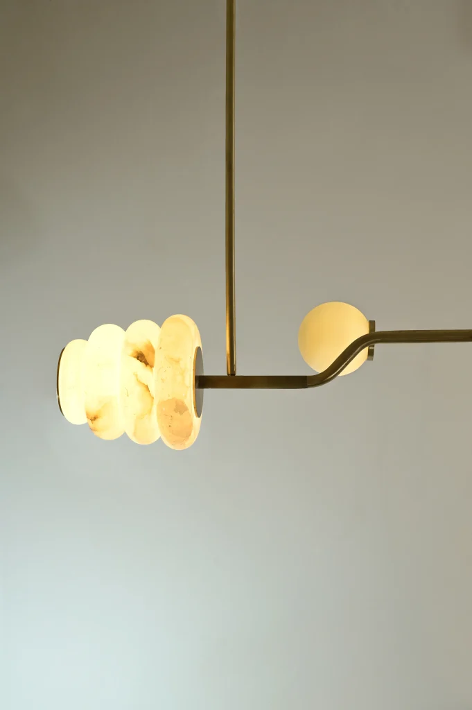 Barbell Ceiling Lamp in Brass — 11