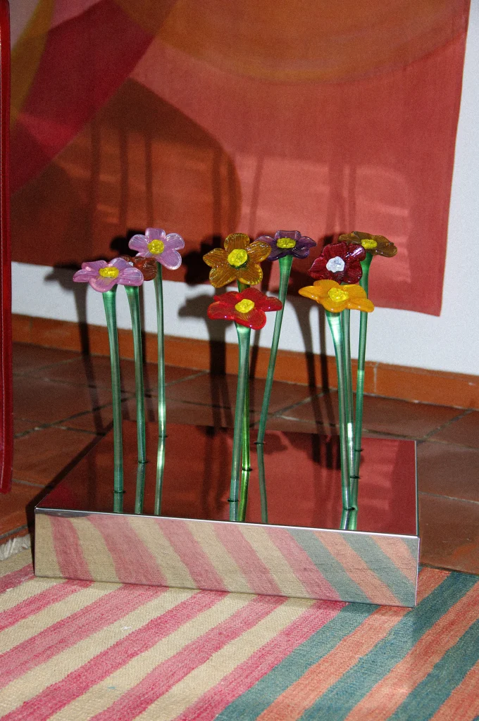 Crystal Flower Installation - Mirror Polished Stainless Steel Base — 6