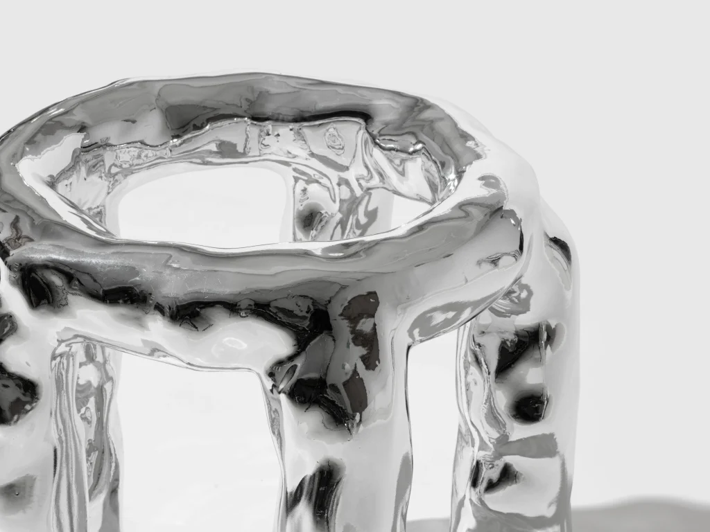 Crest And Trough Series - Chrome Stool / Side Table — 2