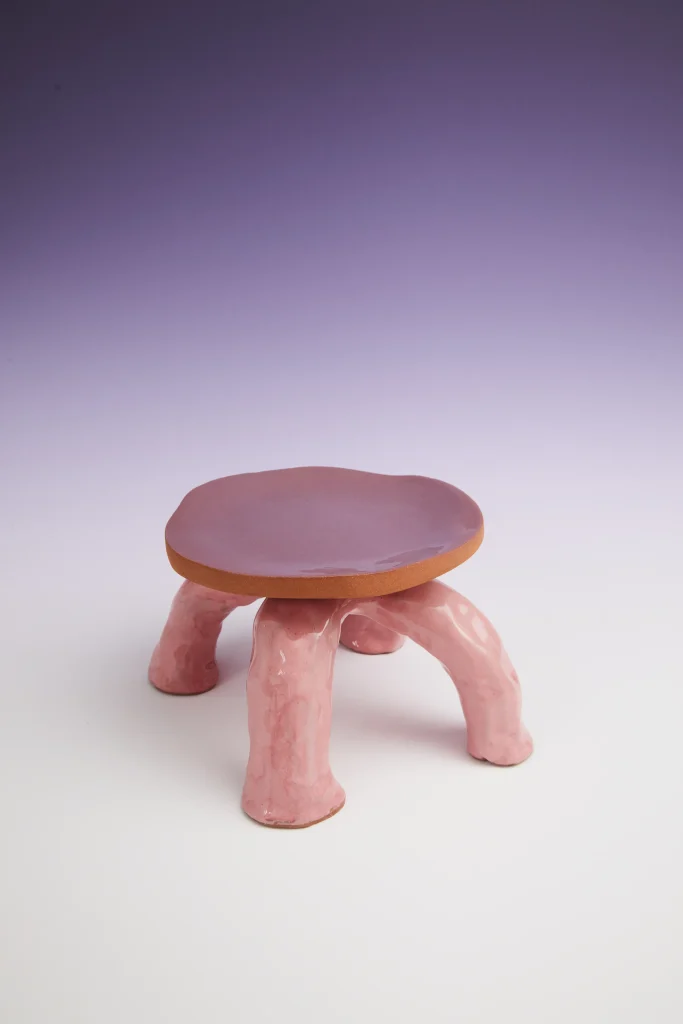 Fungo Ceramic Food Stand - Quartz Pink/Lilac — 2