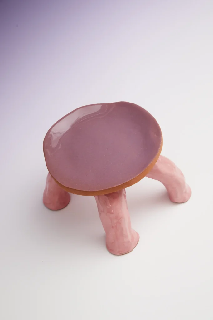 Fungo Ceramic Food Stand - Quartz Pink/Lilac — 3