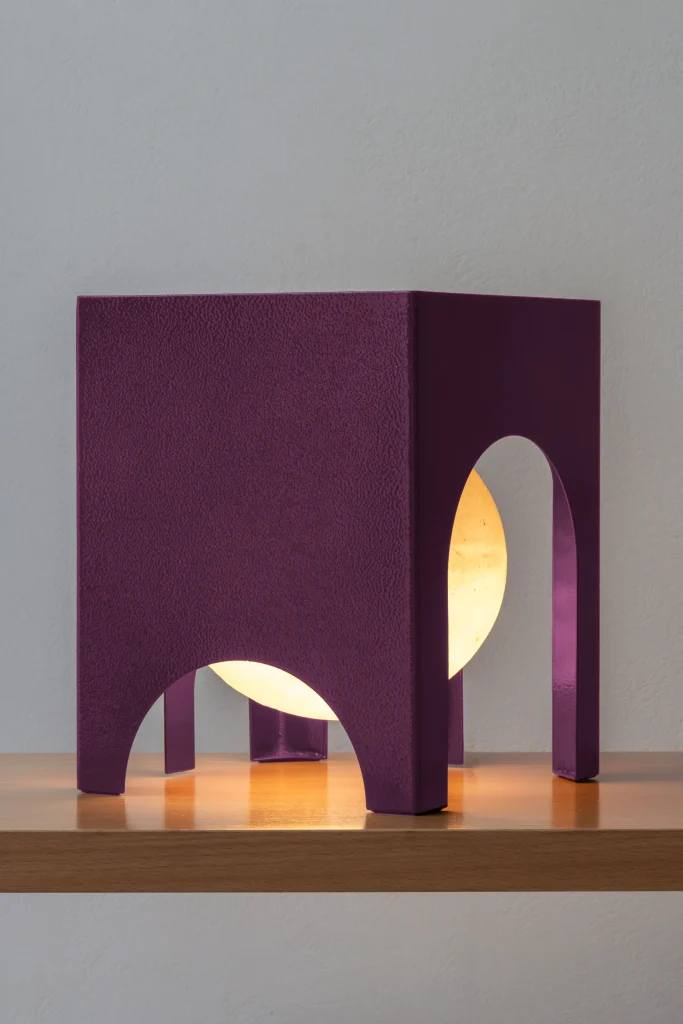 Deskscape Lamp - Metal & Camel Skin Table Lamp — 14
