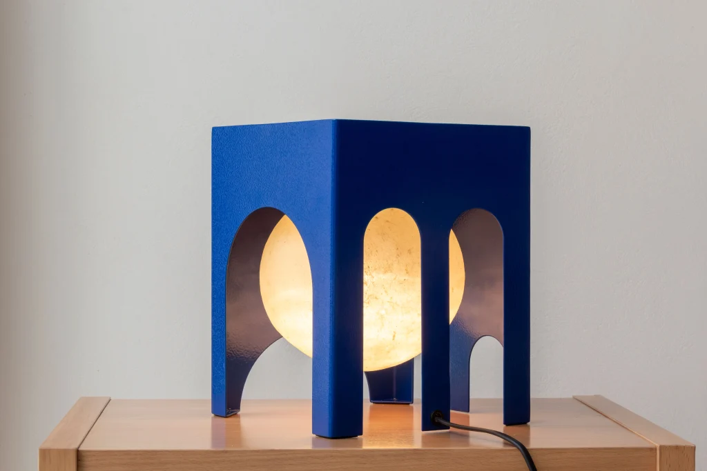 Deskscape Lamp - Metal & Camel Skin Table Lamp — 12