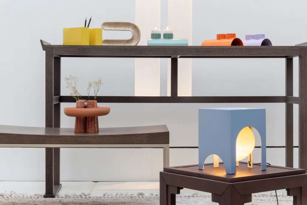 Deskscape Lamp - Metal & Camel Skin Table Lamp — 9