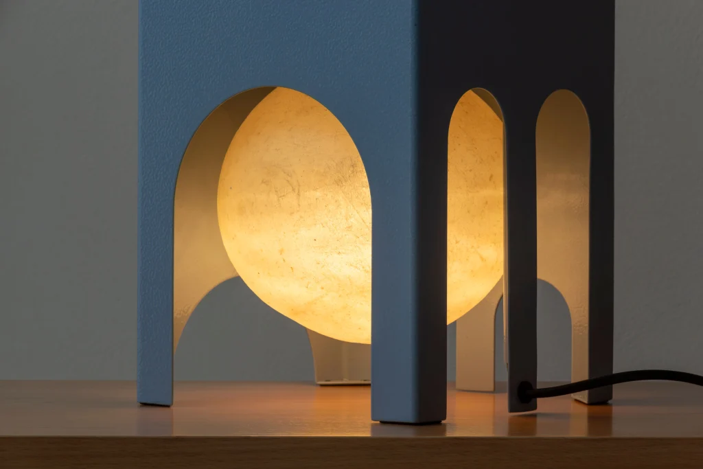 Deskscape Lamp - Metal & Camel Skin Table Lamp — 10