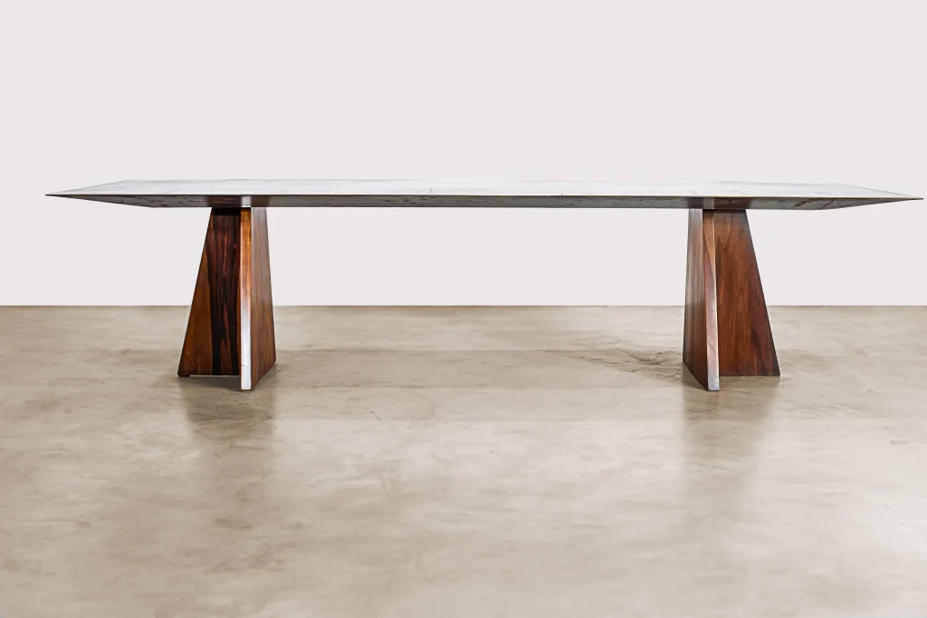Fierro - Waxed Iron And Exotic Wood Dining Table — 3