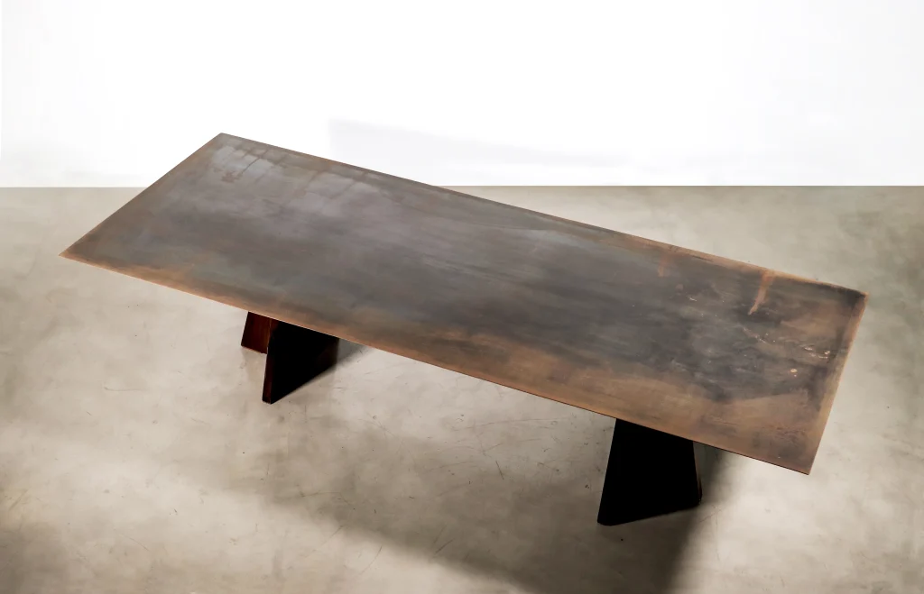 Fierro - Waxed Iron And Exotic Wood Dining Table — 4