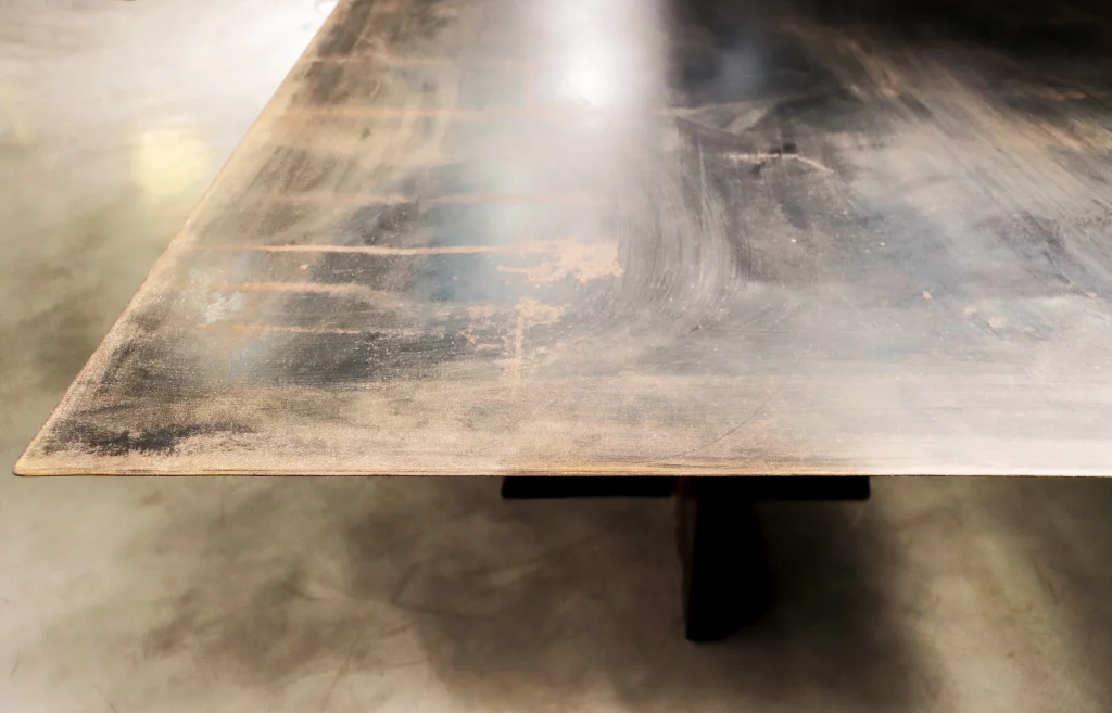 Fierro - Waxed Iron And Exotic Wood Dining Table — 11