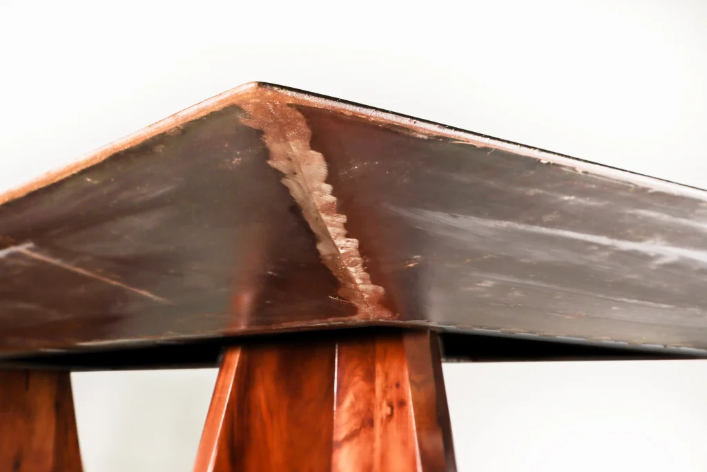 Fierro - Waxed Iron And Exotic Wood Dining Table — 13