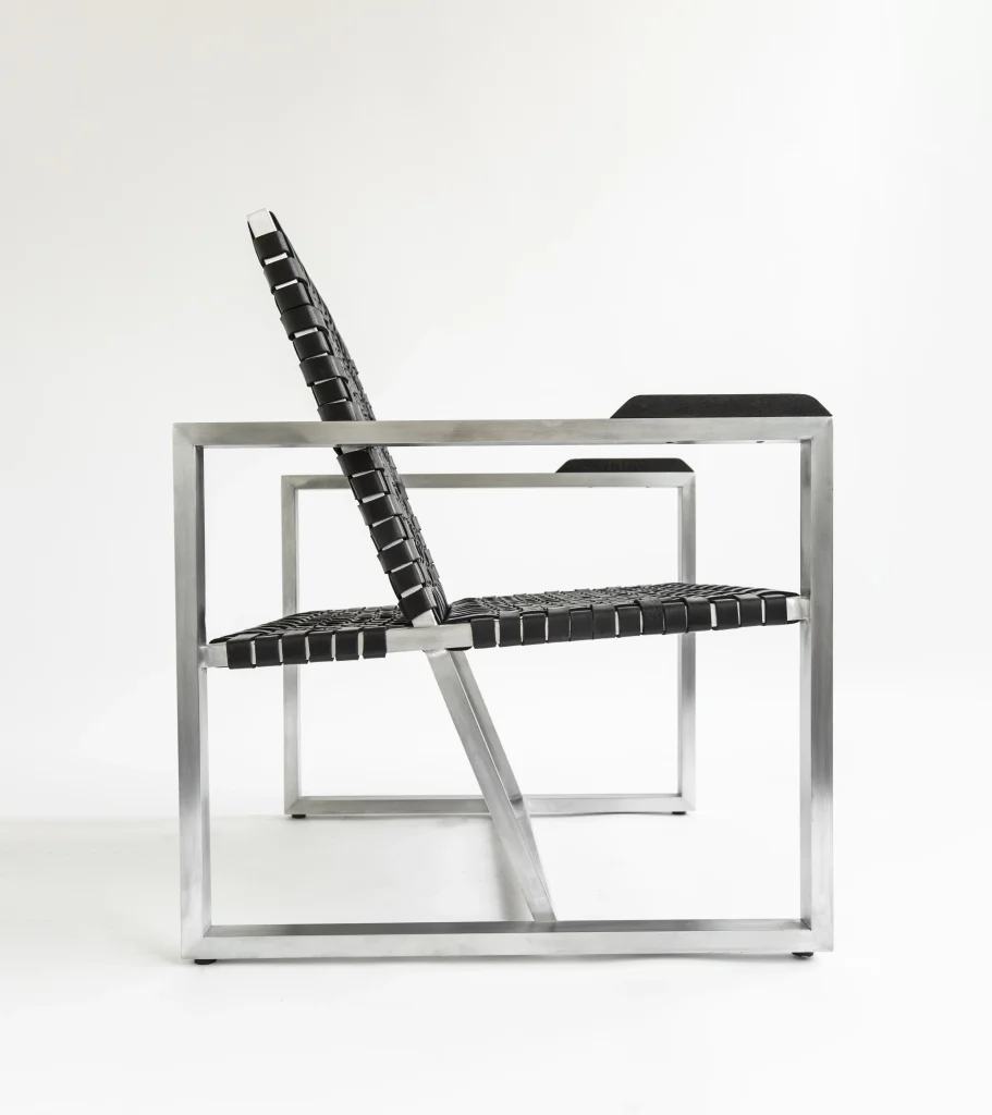 Ria - Aluminum & Leather Lounge Chair — 2