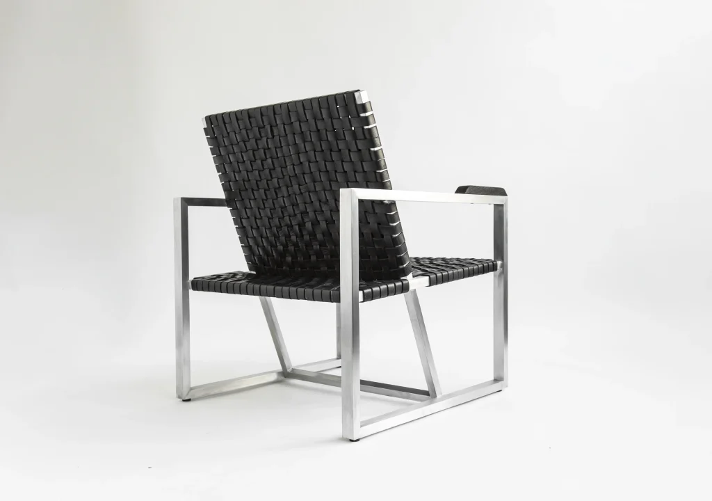 Ria - Aluminum & Leather Lounge Chair — 4