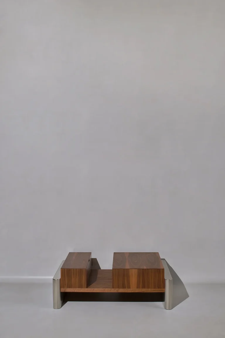 Mast - Walnut & Stainless Steel Coffee Table — 1