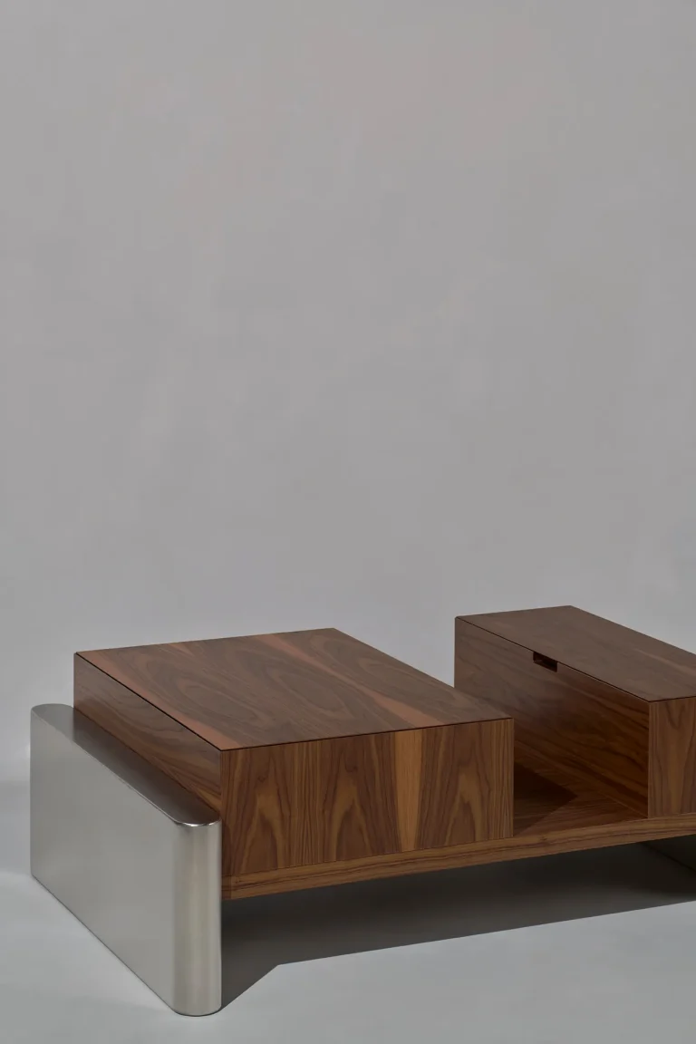 Mast - Walnut & Stainless Steel Coffee Table — 3