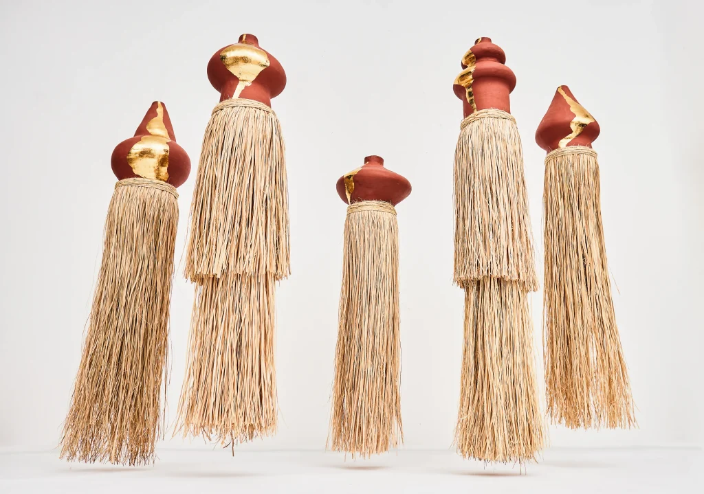 Atoto - Ceramic & Gold Leaf Pendant Sculptures — 3