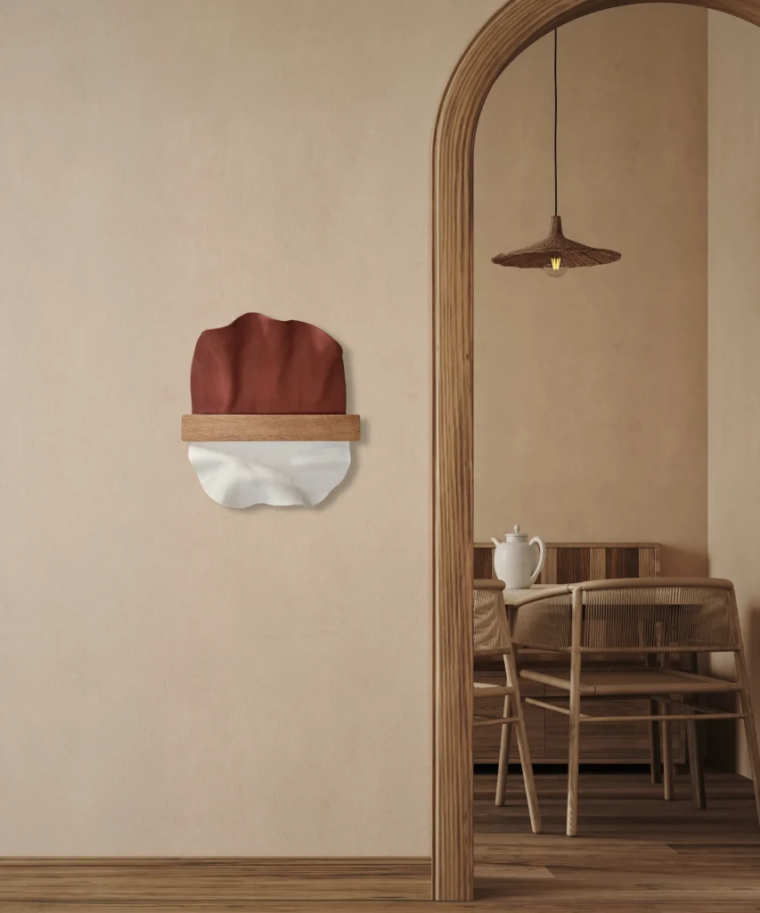 Abundance - Ceramic And Oak Wood Wall Sculpture — 4