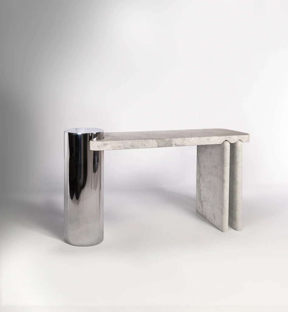Orion – Marble & Stainless Steel Console Table