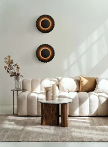 Sun Vxs 02 — Natural Sand Wall Lamp With Soft Ambient Glow