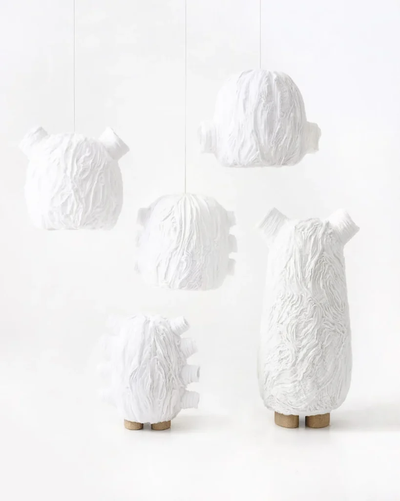 Idea Sluhach Pendant Lamp in Muslin and Metal — 4