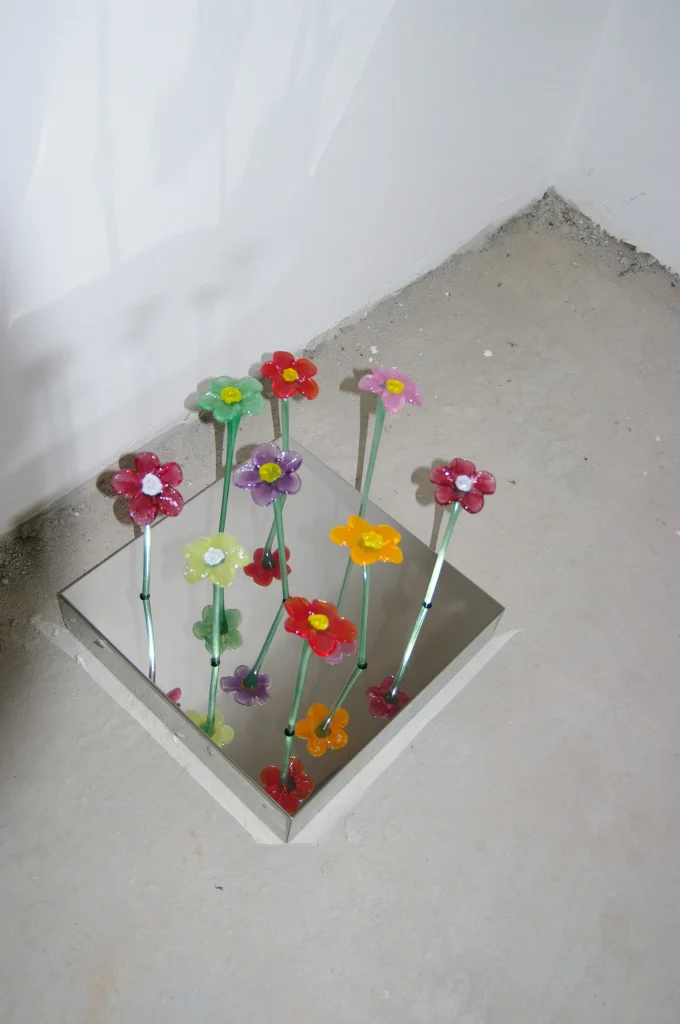 Crystal Flower Installation - Mirror Polished Stainless Steel Base — 8