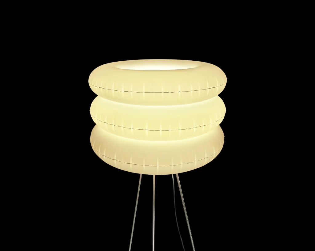 Big Puff Tripod Floor Lamp in Polyurethane and Steel — 2
