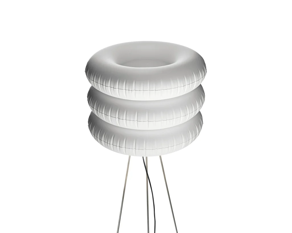 Big Puff Tripod Floor Lamp in Polyurethane and Steel — 4