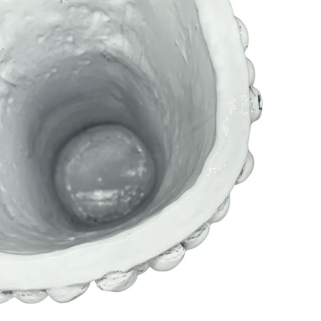 Onda Series - “Tubo” Shiny White Ceramic Vase — 3