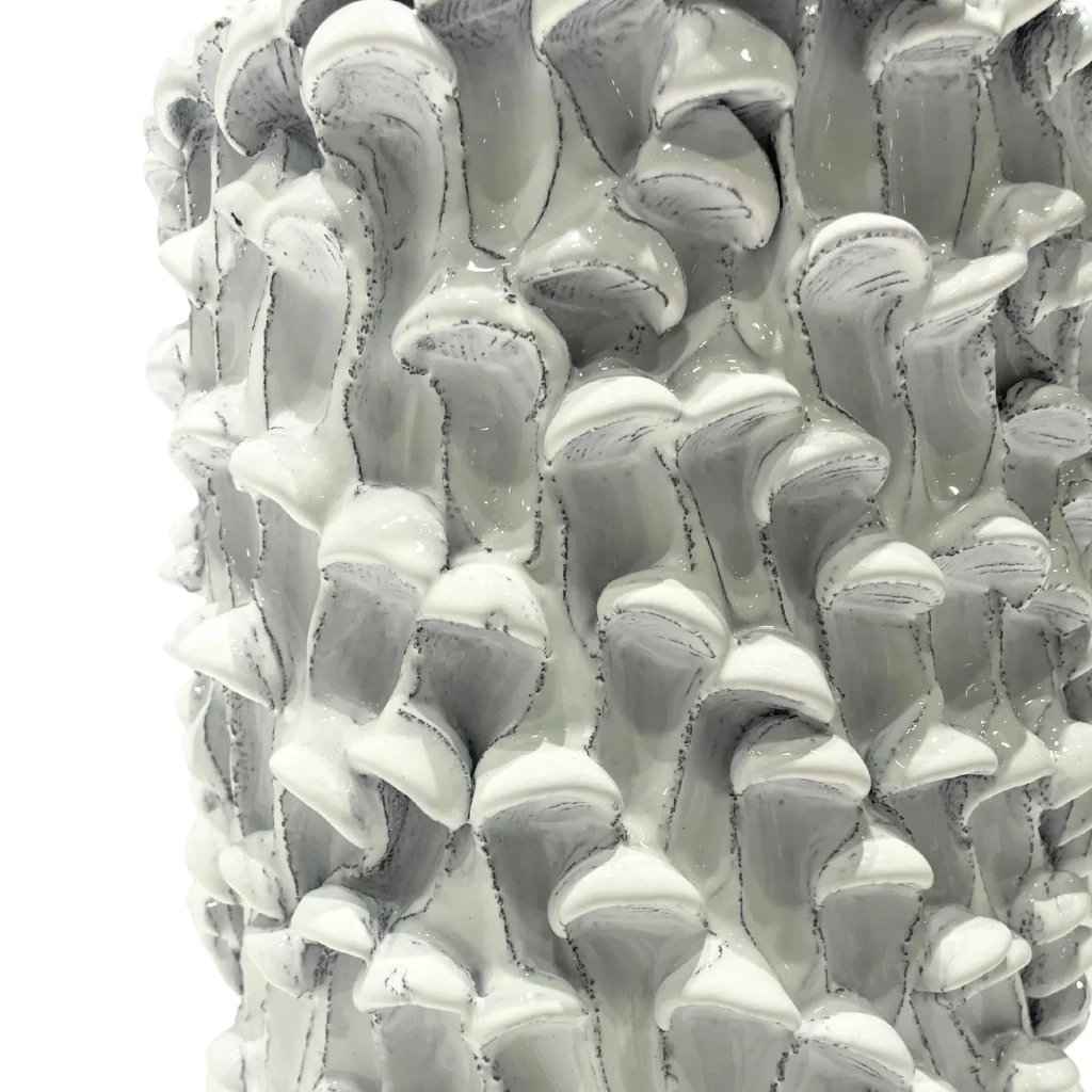 Onda Series - “Tubo” Shiny White Ceramic Vase — 4
