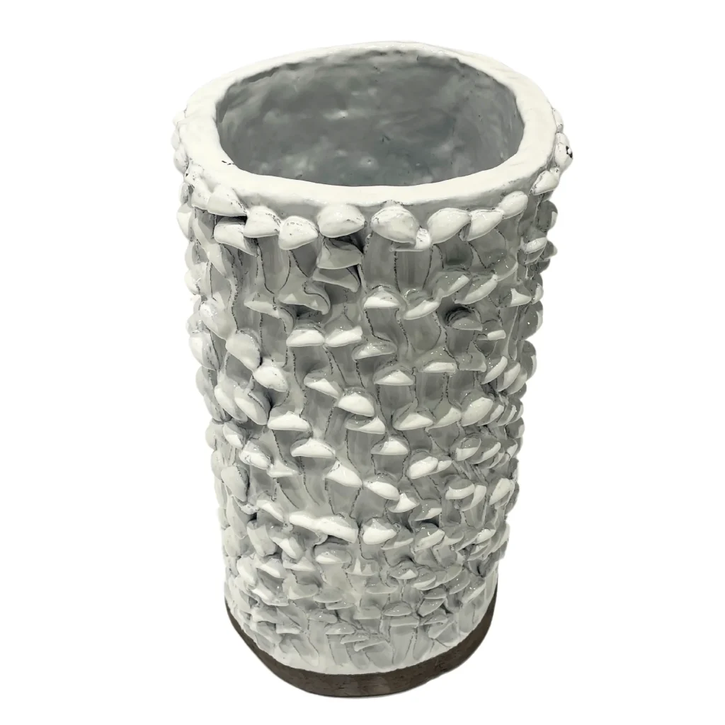 Onda Series - “Tubo” Shiny White Ceramic Vase — 5