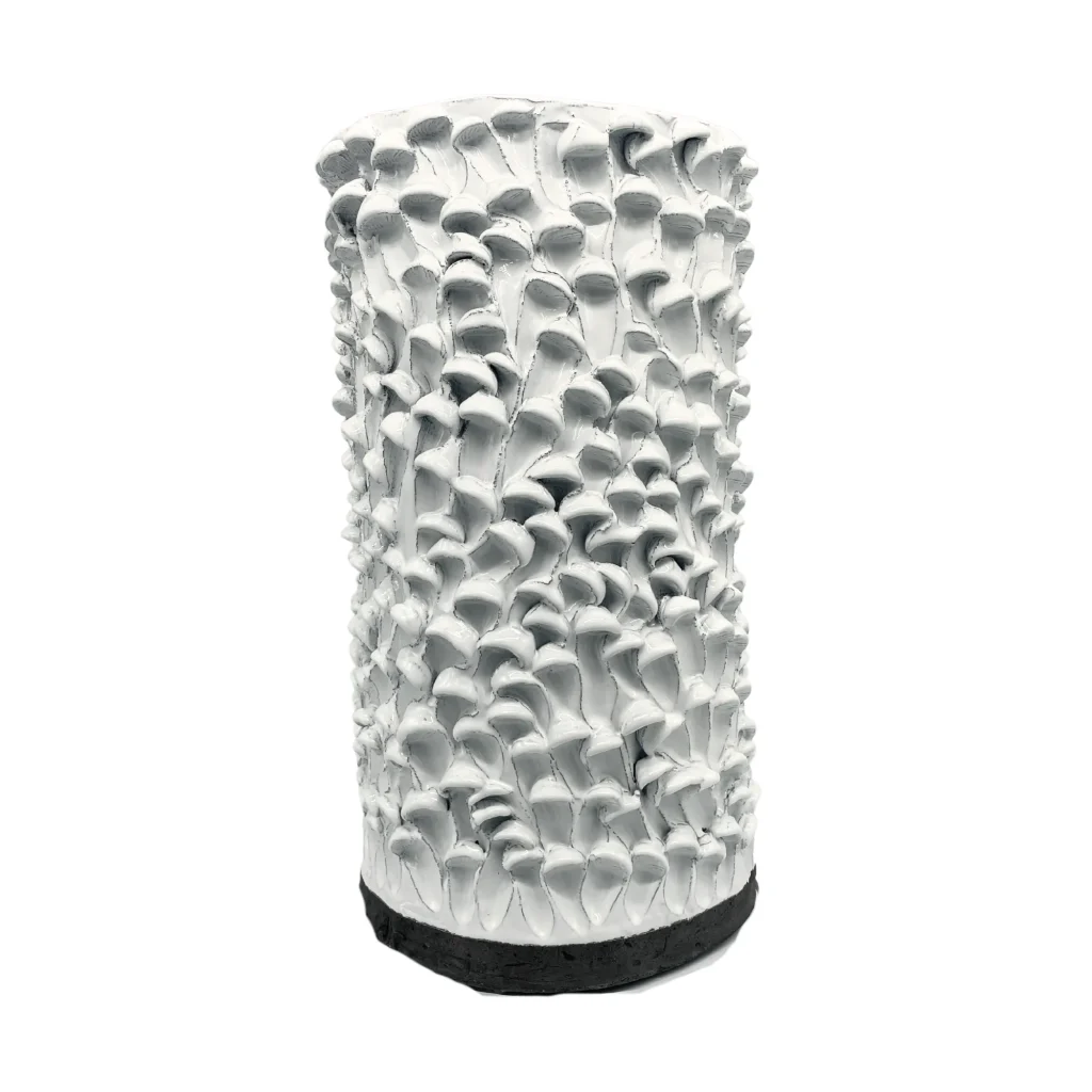 Onda Series - “Tubo” Shiny White Ceramic Vase — 7