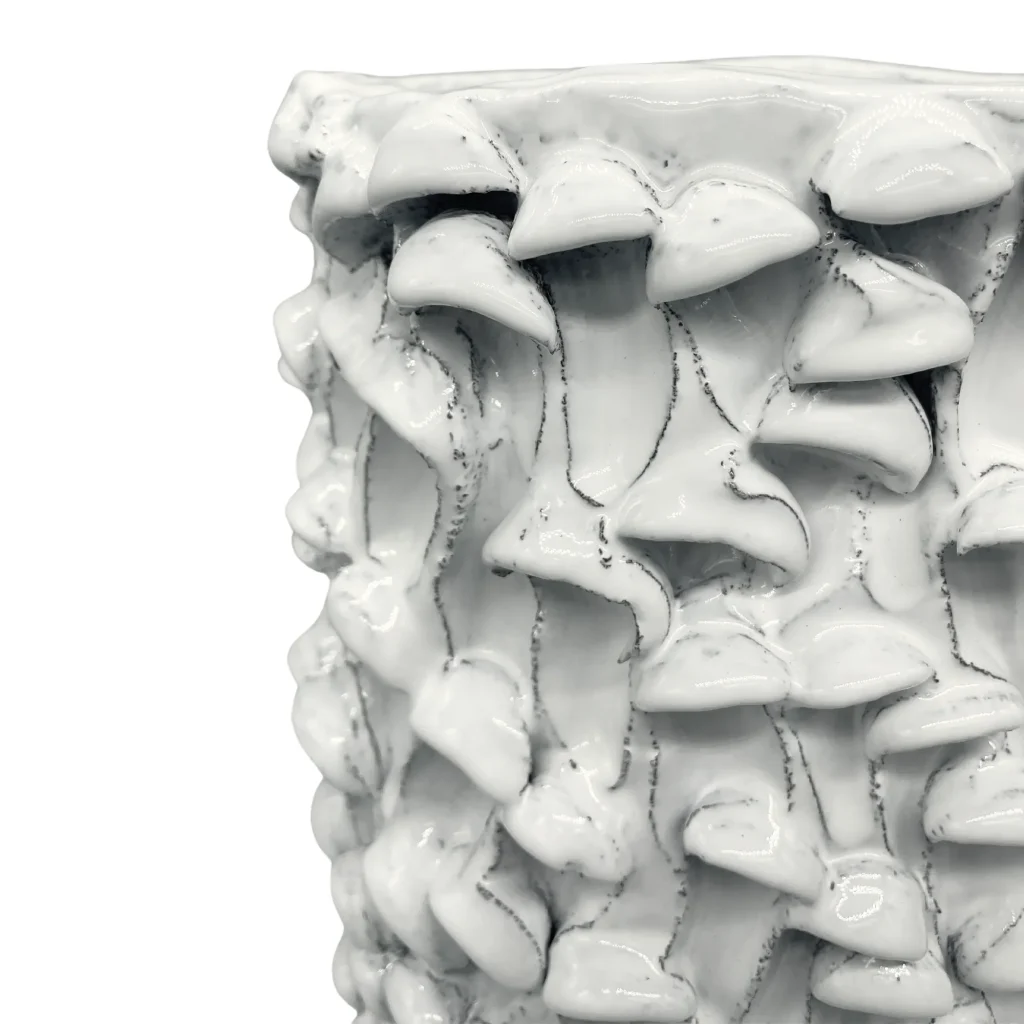 Onda Series - “Tubo” Shiny White Ceramic Vase — 8