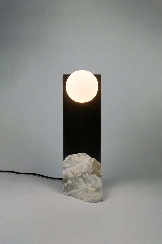 Himalaya Lunar Vertical Table Lamp in Alabaster — 2