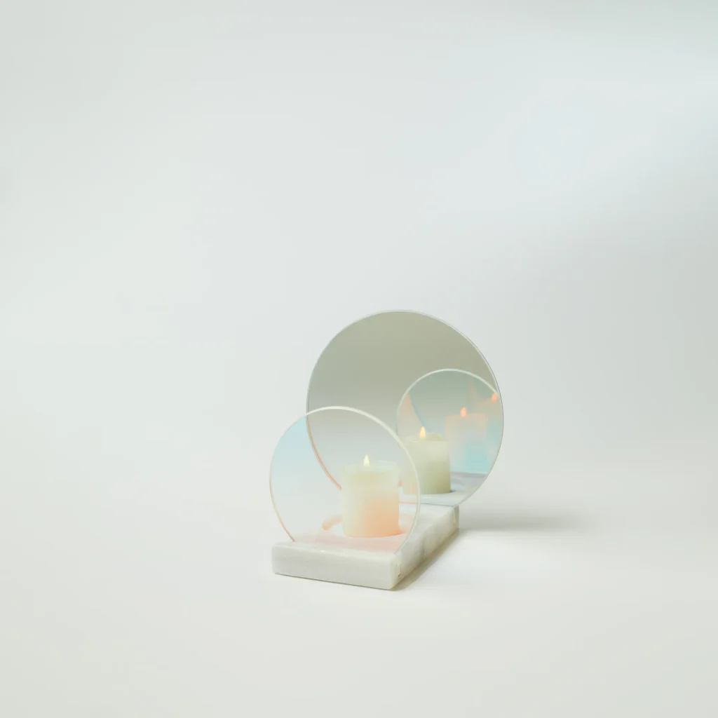 Onnda Flame Concentric S Blaze - Dichroic Glass Marble — 2