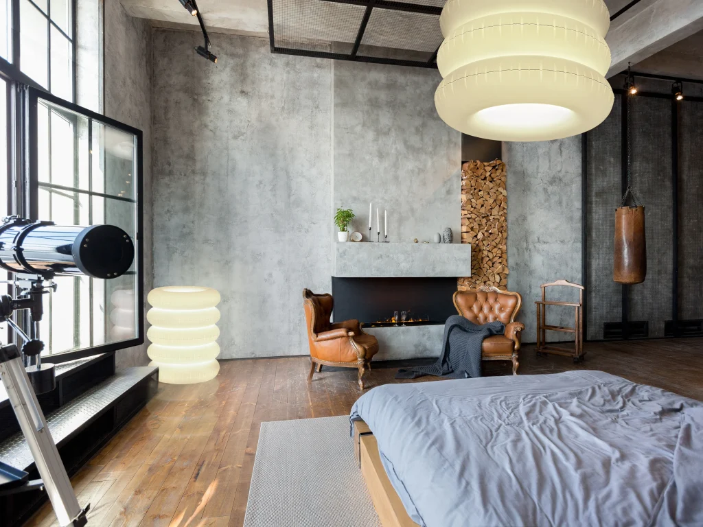 Big Puff floor lamp with a soft rounded shade in a styled interior
