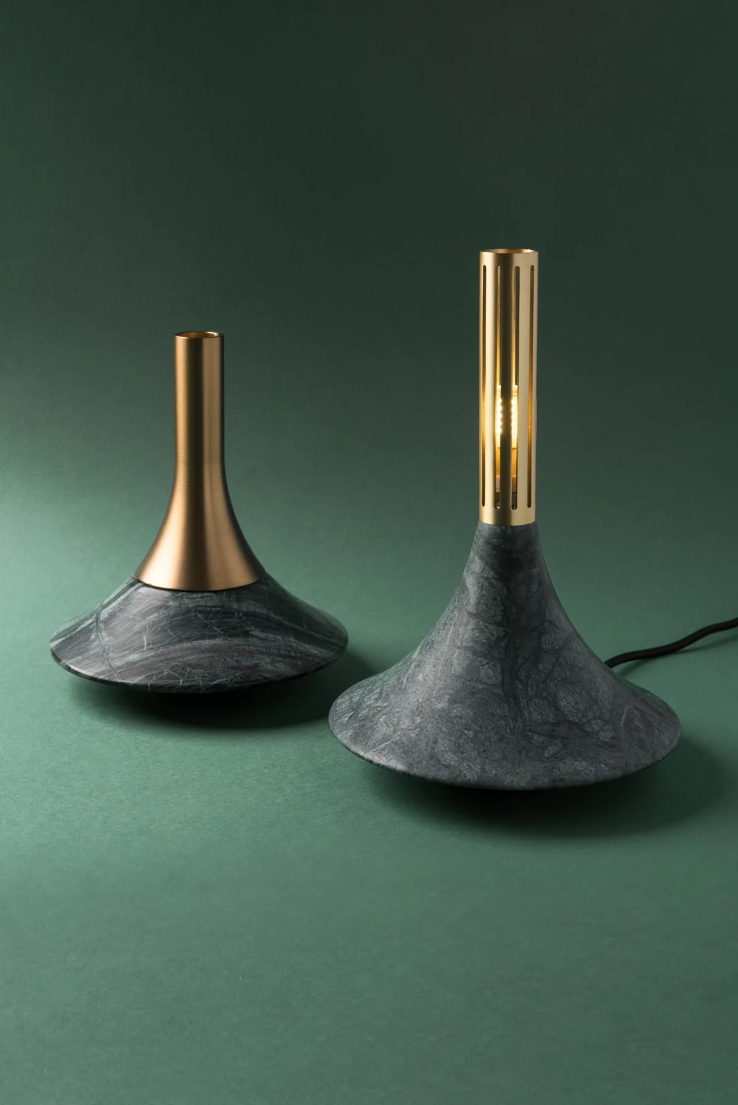 Dervish Table Lamp in Marble and Brass — 4
