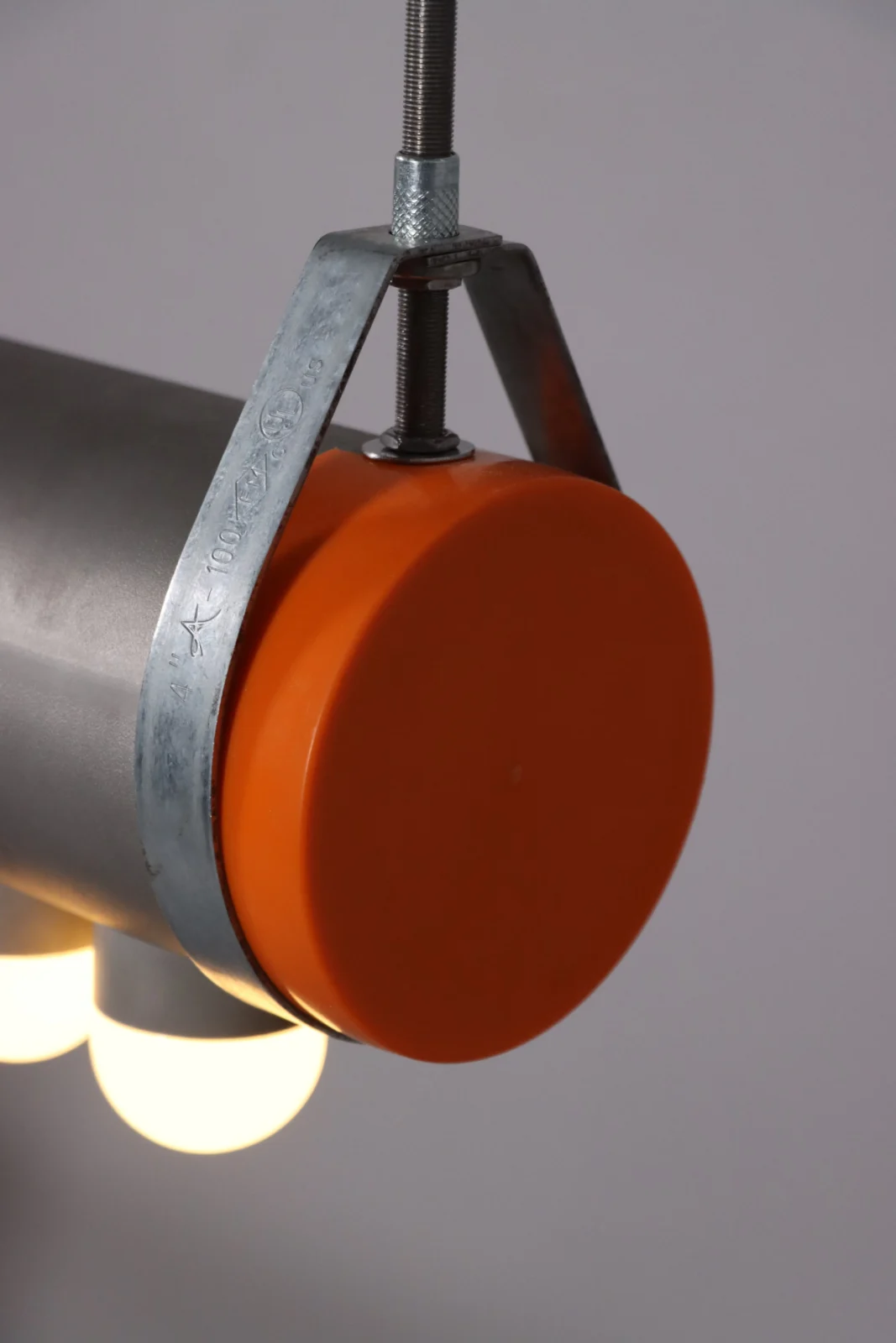 Three Bulb Upcycled Pendant Lamp in Raw Steel — 3