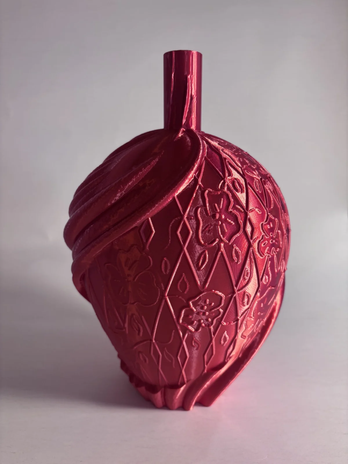 Underneath Me - 3d Printed Red Vase — 3