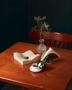 Ashen marble ashtray and catch-all tray by Boo Design Studio