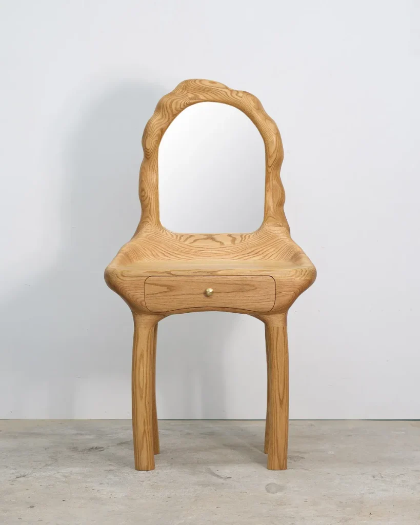 Vanity With Mirror - Red Oak Wood — 6