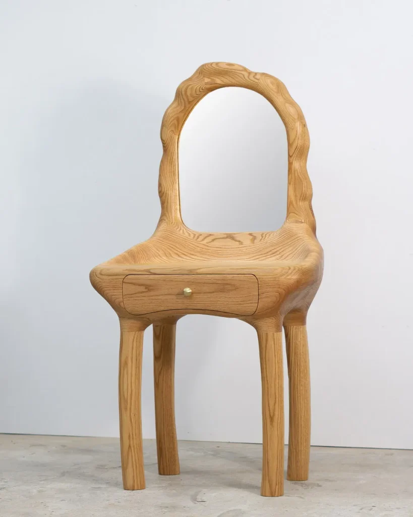 Vanity With Mirror - Red Oak Wood — 7