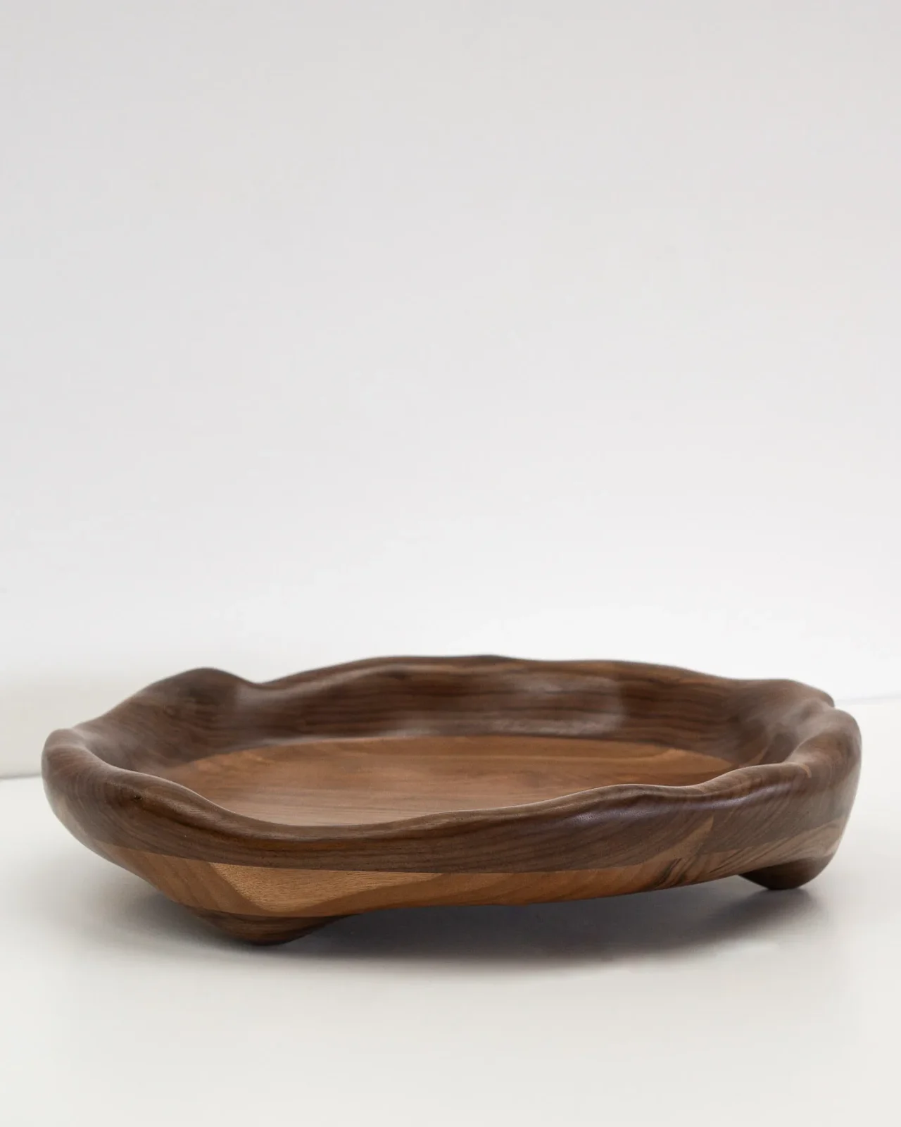 Organic Shaped Serving Tray In Walnut Wood — 2