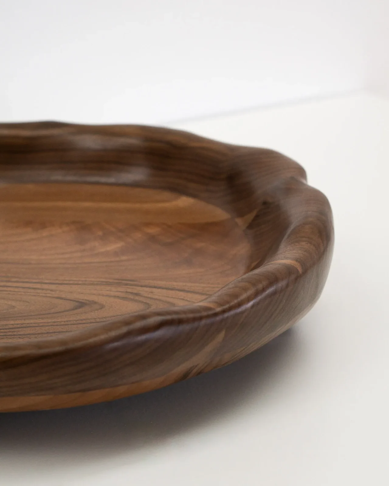 Organic Shaped Serving Tray In Walnut Wood — 3