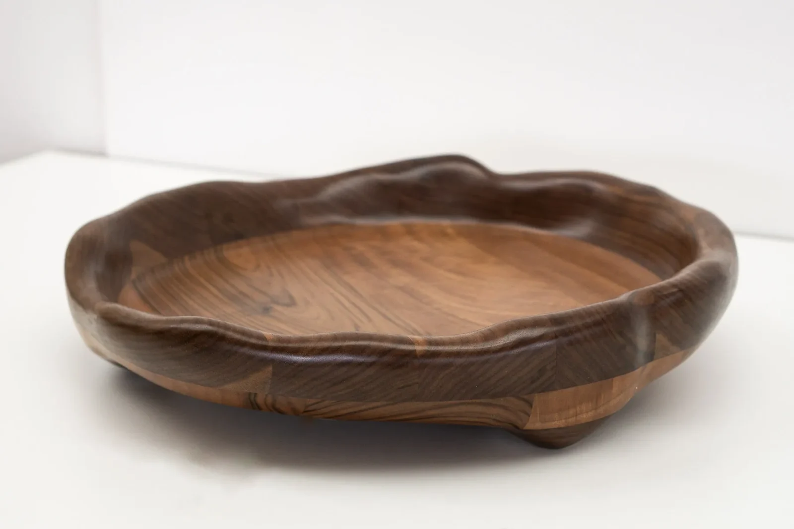 Organic Shaped Serving Tray In Walnut Wood — 5