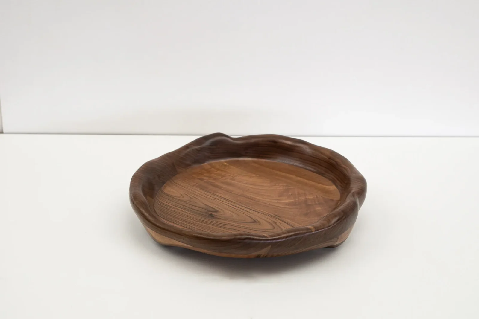 Organic Shaped Serving Tray In Walnut Wood — 6