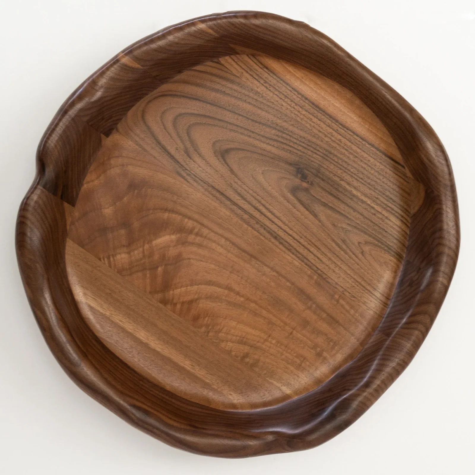 Organic Shaped Serving Tray In Walnut Wood — 8
