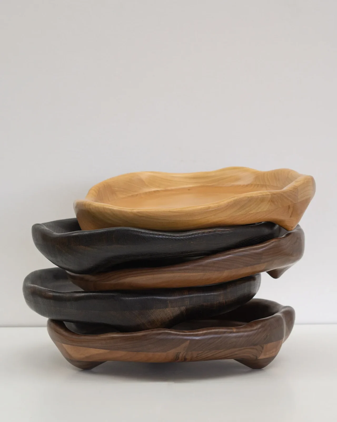 Organic Shaped Serving Tray In Walnut Wood — 9